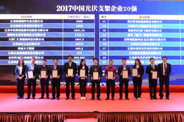 迈贝特（厦门）蝉联中国光伏支架企业20强排行榜